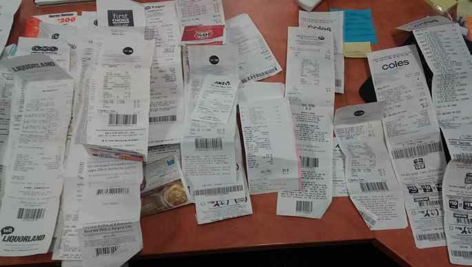 Figure 12: Photograph of receipts found on Principal’s desk taken during Ombudsman inspection of Principals’ office, 24 October 2018