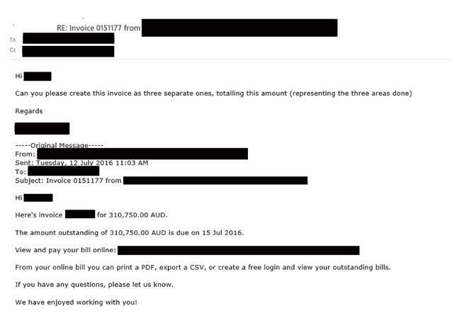 Figure 17: Emails between the Principal and Company B, 12 July 2016