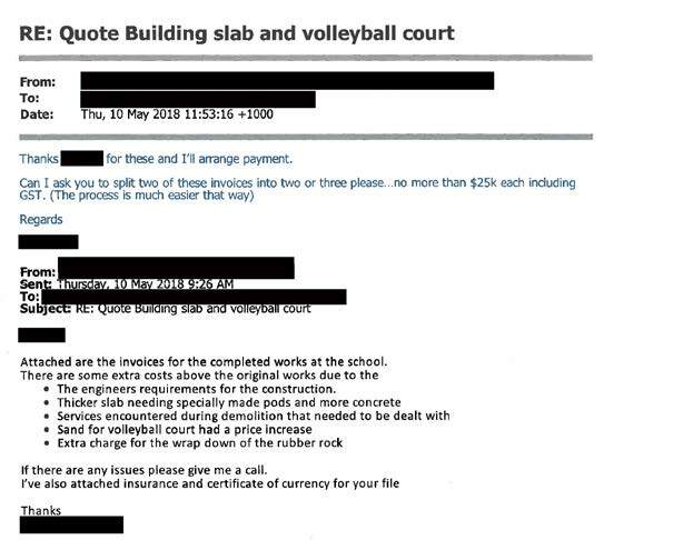 Figure 20: Email between Company C and the Principal, 10 May 2018